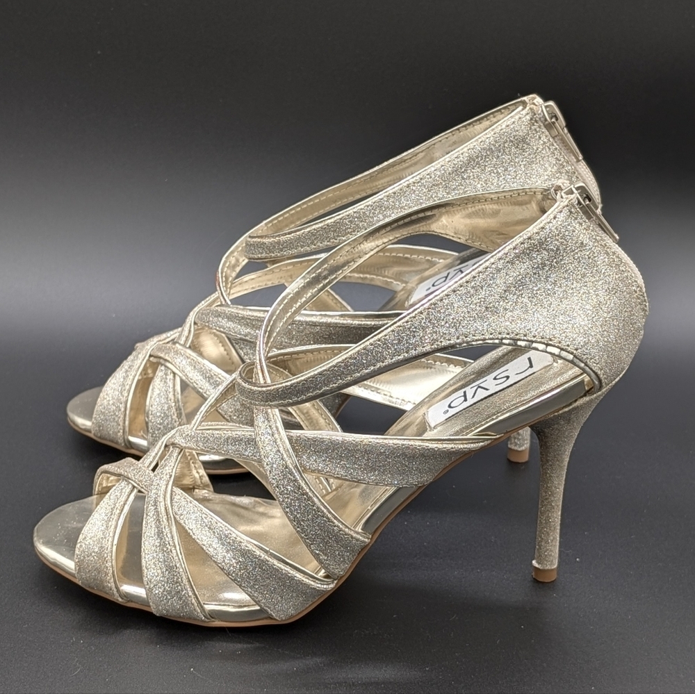 RSVP Maven Light Gold Strappy Heels - Picture 5 of 10